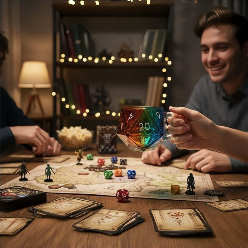 ABHU Rainbow D20 Dice Mug Copo - Board Game Heat avaliação e preço