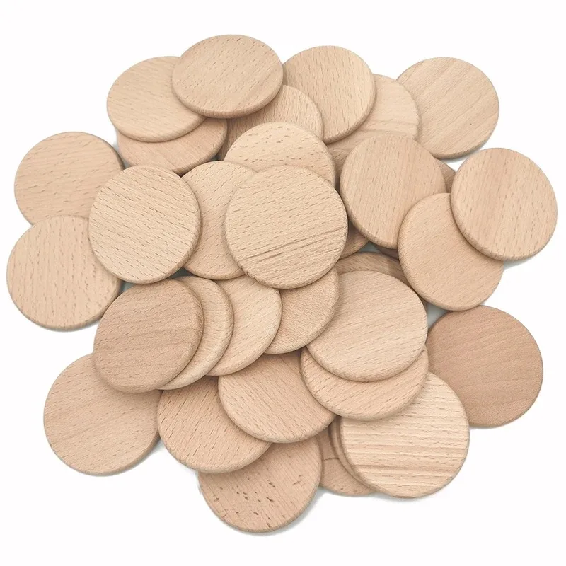 50 Peças de Círculos de Madeir - Board Game With Chips avaliação e preço