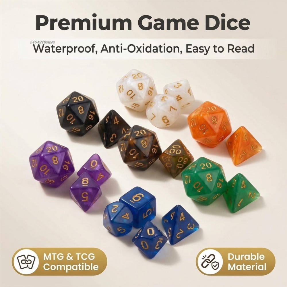 Conjunto de 7 peças de dados p - Board Game Impostor avaliação e preço